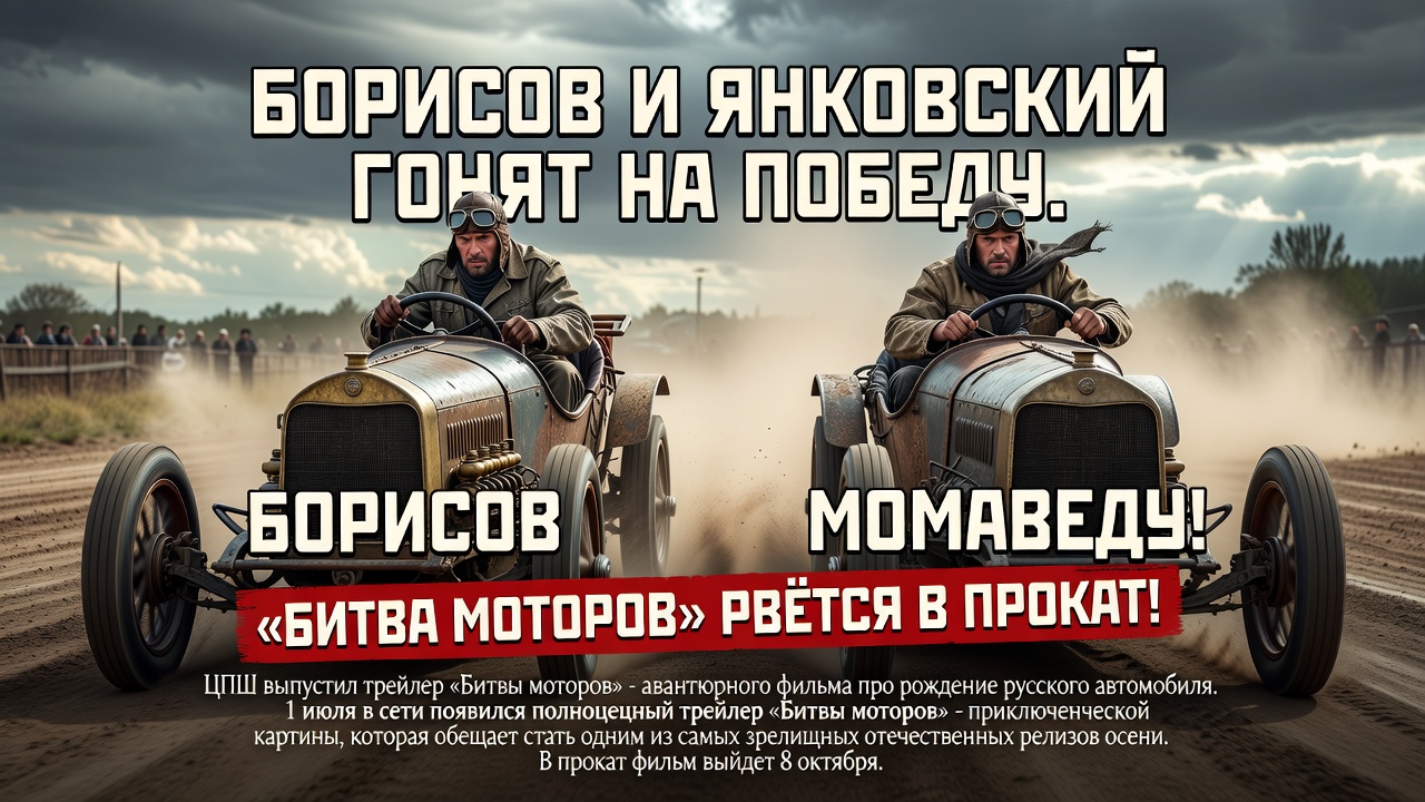 Борисов и Янковский гонят на победу. «Битва моторов» рвётся в прокат!